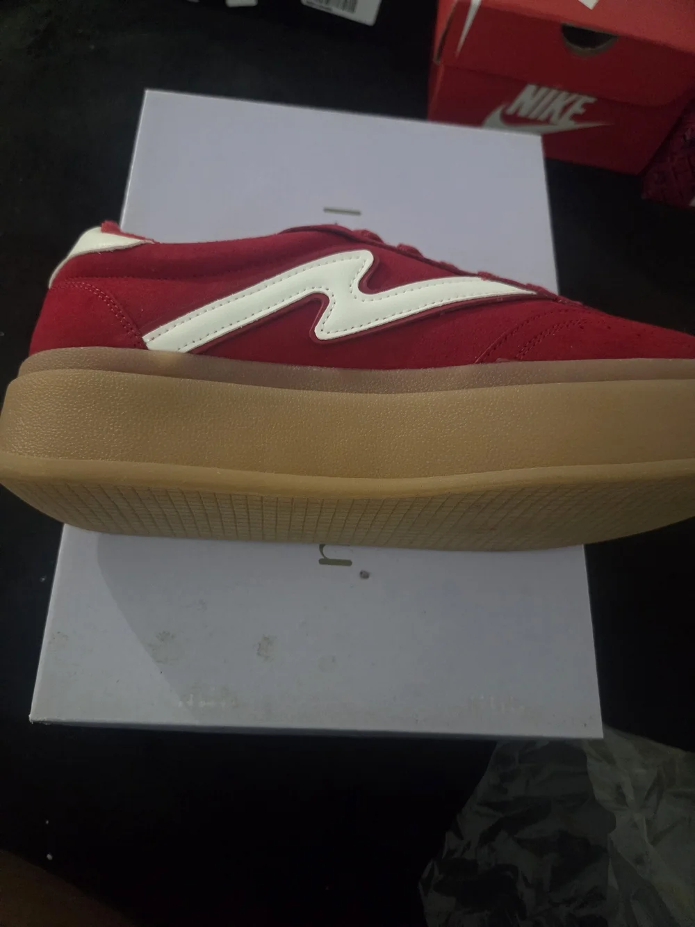 Madden Girl Red Platform Sneakers with White Accent